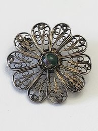 Old Vintage Sterling Silver Vermeil Intricate Brooch/Pin From Israel