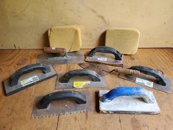 Assortment Of Trowels, Floats & Sponges