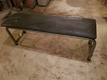 Vintage Padded Flat Workout Weight Gym Bench