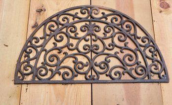 Antique Ornate Cast Iron Half Moon Door Mat (#2)