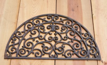 Antique Ornate Cast Iron Half Moon Door Mat (#1)