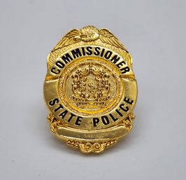 Rare Vintage State Police Commissioner Badge Pin