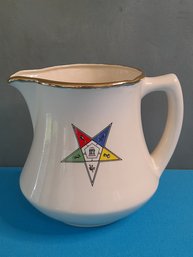 Masonic Eastern Star Symbol Pitcher