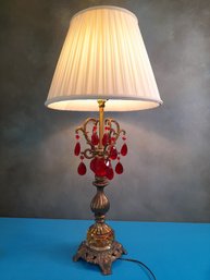 Red Crystal Chandelier Table Lamp #3