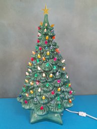 Vintage Ceramic Mold Christmas Tree With Lights