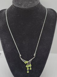 Peridot Necklace In Stainless Steel