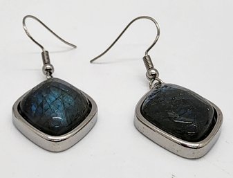 Malagasy Labradorite Dangle Earrings In Stainless