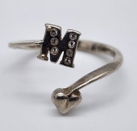 Vintage Initial M Ring In Sterling