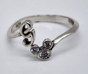 Vintage Disney Mickey Mouse Ring In Sterling