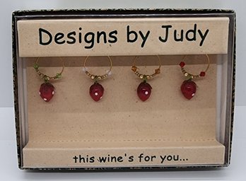 Designs By Judy Strawberry Wine Charms