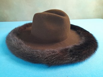 Brown Fur Rimmed Hat #3