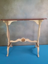 Rectangular Side Table With Carved Crowned Fish On Sides