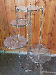 Glass Top Tiered Planter Stand