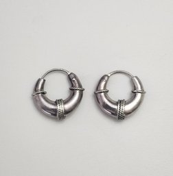 Vintage Sterling Silver Hoop Earrings