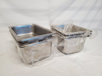 Five Stainless Steel Food Service Containers Including Vollrath