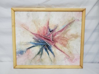 Framed Vintage Colorful Contemporary Modern Art Wall Art Painting - Signed Cooper