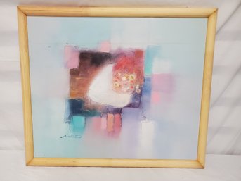 Framed Vintage Colorful Contemporary  Abstract Modern Art Wall Art Painting - Signed Merrill D