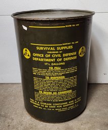 Vintage Civil Defense Survival Supplies Water Can