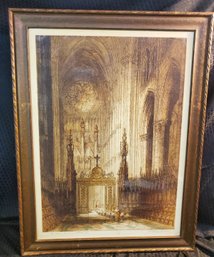 Beautiful Vintage Signed James Alphege Brewer Etching ~ 32' X 22'