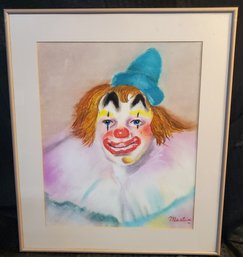 Original Painting Of Toby The Clown By Lillian C. Martin 1989