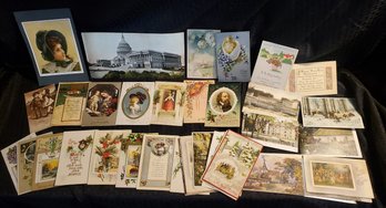 Huge Lot Of 40 Antique Postcards 1900-1920