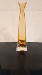 Amber Glass Bud Vase