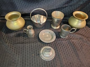 Wonderful Lot Of Metalware ~ 2 Great Antique Pewter Pieces