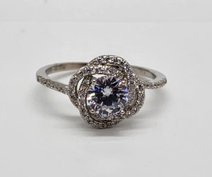 Premium CZ, Rhodium Over Sterling Ring