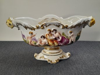 Capodimonte Italy Reticulated Hand Painted Porcelain Decorative Compote #4