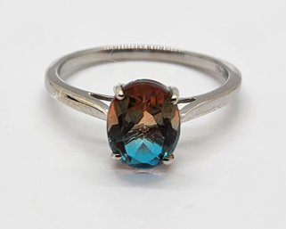 Aqua Terra Costa Quartz Ring In Platinum Over Sterling