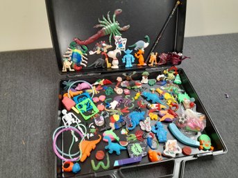 Mixed Vintage Rubber Toys With Carrying Case