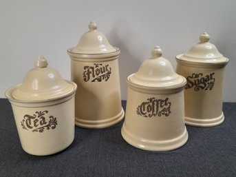 Pfaltzgraff Vintage Canisters- Tea, Coffee, Flour, Sugar