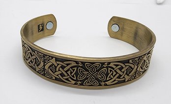 Magnetic By Design, Antique Style Cross Celtic Knot Cuff Bracelet