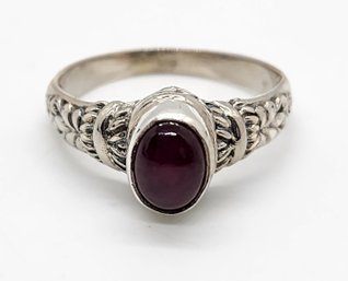 Bali, Ruby Ring In Sterling Silver