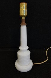 Vintage White Hobnail Milk Glass Boudoir Lamp Base - No Shade