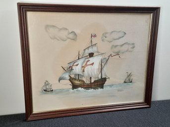 Barbara Sargent Ship Linen Art