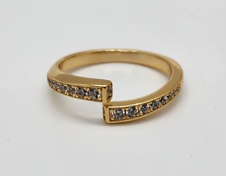 Stunning CZ Gold Over Sterling Ring