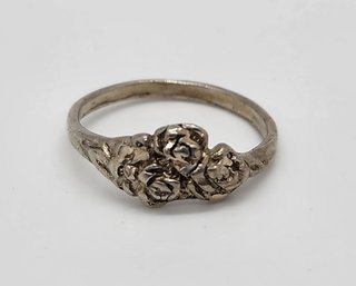 Vintage Sterling Silver Floral Ring