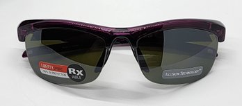 Liberty Sport Translucent Purple/green Grey Sunglasses With Soft Black Case