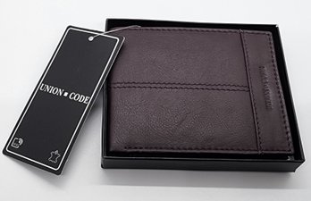 Union Code Plum Genuine Leather RFID Slim Minimalist Bi-fold Men's Wallet