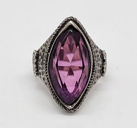 Bali, African Lilac Quartz Ring In Sterling