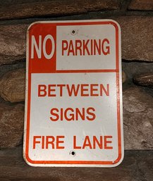 Vintage Fire Lane No Parking Sign