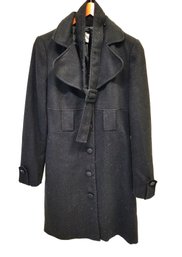 Junior's Forever 21 Singled Breasted Faux Wool Coat With Detachable Belt Size Small