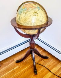 An Illuminated 16' Heirloom Globe By Replogle, With 3-leg Clawfoot Stand - A Real Show Stopper!!