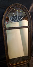 Beautiful Arched Antique Mirror With Lovely Gesso Design~ 32' X 14'