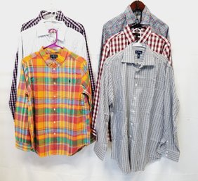 Men's Button Down Gingham Dress Shirts: DKNY, Ralph Lauren And More! Sizes L/XL