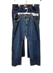 Men's James Travis And Sean John  Button Fly Regular Straight Leg Denim Jeans Size 38 X 32