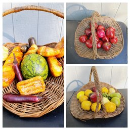 An Overabundance Of Baskets Of Faux Fruit Bread And Vegetables