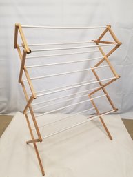 Folding Wooden Clothes Drying Rack