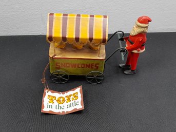 Department 56 Toys In The Attic Santa With A Snow Cone Cart Figurine